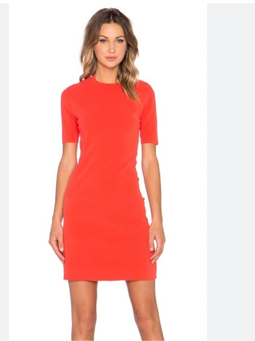 Marc by Marc Jacobs Coral Red Shoulder Zip Shift Dress Size Large